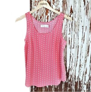 Time And Tru Everyday Woven Tank Top Pink Dot Size M
